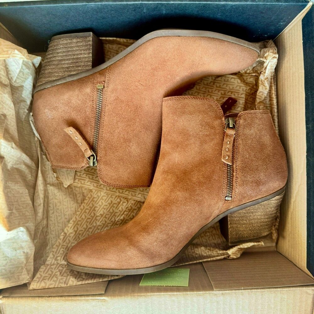 NIB FRYE Women's Judy Zip Bootie Cognac Boots 10 B US